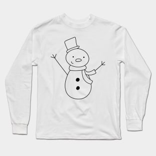 Snowman Drawing Long Sleeve T-Shirt